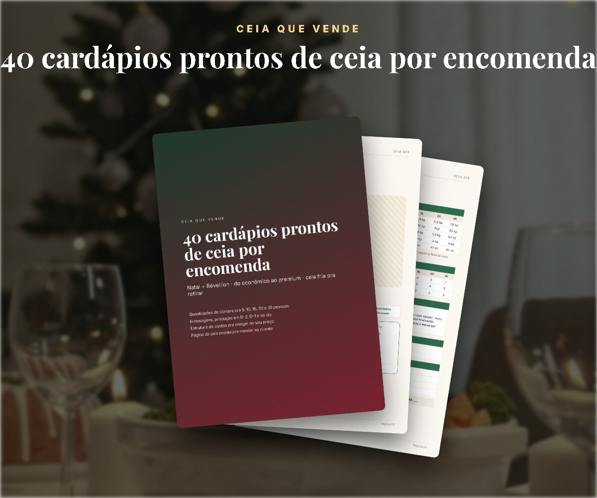 Ceia que Vende, 40 cardápios prontos